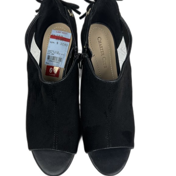 Charter Club Hirah Tie Back Blo black heels - Picture 2 of 8